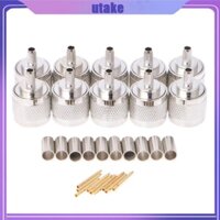 Utake 10 cái n đầu cắm nam uốn cong rg58 rg142 lmr195 rg400 cáp đồng trục đầu nối thẳng
