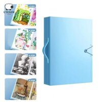Utenew a3 Thư mục tập tin giấy, Album ảnh vẽ tranh thiết kế khóa 60 trang, mang theo tiện lợi Dung lượng cao trong suốt chống nứt Thư mục tranh nghệ thuật Bộ sưu tập nghệ thuật