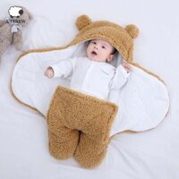 Utenew Baby Swaddle Làm Dày Mềm Chăn Ga Gối Cho Bé Flannel Trẻ Sơ Sinh Sleepsack