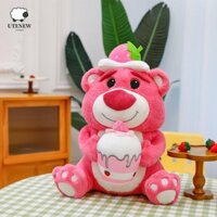 Utenew Bánh Dâu Gấu Búp Bê, Lông Tơ Appease Dâu Gấu Đồ Chơi Sang Trọng, Hoạt Hình Dễ Thương Ins Lotso Sang Trọng Búp Bê Trẻ Em Sinh Nhật Giáng Sinh