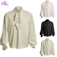 【UTHU】Long Sleeve Shirt Black Solid Pattern White Attachments Spring Men Solid Shirt