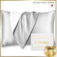 Utukky Vỏ gối lụa【Giới thiệu trên TV】Vỏ gối một mặt lụa 43×63cm Vỏ gối kiểu bao Vỏ gối lụa Tencel Có thể giặt Giảm rối tóc Kháng khuẩn khử mùi Tốt cho tóc và da Dịu nhẹ cho da nhạy cảm Quà tặng Dành cho mọi mùa Dành cho người mới bắt đầu với lụa Bộ 1 cái