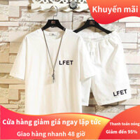 Ưu Đãi Đặc biệt áo/Bộ đồ mùa hè đơn giản áo thun ngắn tay Bộ đồ Đẹp Trai và đa năng cộng với kích thước học sinh quần năm điểm giản dị Bộ đồ hai mảnh