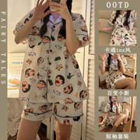 [Ưu đãi đặc biệt] Bộ đồ ngủ mùa hè Crayon Shin-Chan Nữ 2025 Phong cách mới Hoạt hình ngọt ngào Sinh viên Nhật Bản Bộ đồ mặc nhà ngắn tay mỏng Crayon Shin-Chan Hàng hóa Bộ đồ ngủ hoạt hình Bộ đồ ngủ bé gái Bộ đồ ngủ bé gái Quà tặng sinh nhật