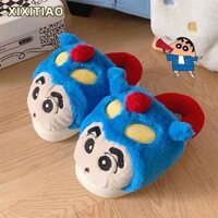 [Ưu đãi đặc biệt] Dải mỏng Crayon Shin-Chan Dynamic Superman Dép Cotton nam nữ mùa đông Cặp đôi tại nhà Giày lông ấm áp chống trượt Tiệc sinh viên Công nhân văn phòng Trường học