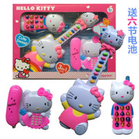 Ưu đãi đặc biệt Điện thoại đồ chơi Hello Kitty, đàn guitar, điện thoại di động, bộ giáo dục chơi giả vờ cho trẻ em