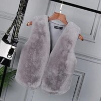Ưu Đãi Đặc Biệt Haining Thu Đông Phong Cách Mới Giả Lông Thỏ Áo Vest Nữ Ngắn Áo Vest Lông Áo Khoác Nữ Phong Cách Trẻ Trung