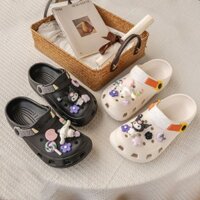 [Ưu đãi đặc biệt] Phim hoạt hình Lollipop Kuromi Hole Giày nữ mặc bên ngoài mới Đế dày chống trượt Tăng chiều cao Baotou eva Sandal Cuộc sống gia đình Sinh viên Văn phòng Wor