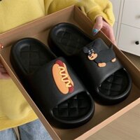 [Ưu đãi đặc biệt] Phim hoạt hình chú chó con dễ thương mùa hè thông thường chống trượt thoải mái cho nam nữ Dép xỏ ngón tại nhà Đế mềm nhẹ Giày sandal cặp đôi Dép cuộc sống gia đình Stu