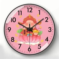 [Ưu đãi đặc biệt sản phẩm mới] [Thiết kế chất lượng cao] Phong cách Trung Quốc Thần giàu có Phước lành Đồng hồ treo tường nhà hàng Đồng hồ treo tường phòng khách Đồng hồ thạch anh Đồng hồ không đục lỗ sáng tạo Đồng hồ treo tường cuộc sống gia đình