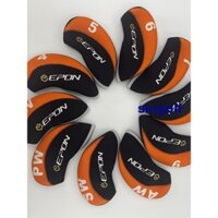 Ưu đãi đặc biệt Thương hiệu mới EPON Golf Iron Cover 10 gói Vỏ bảo vệ câu lạc bộ Chất liệu lặn đàn hồi chặn màu