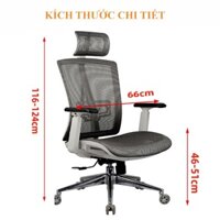 (ƯU ĐÃI KHỦNG)Ghế xoay văn phòng MASSDECOR- Lưng kép, có gối tựa điều chỉnh độ cao chống mỏi, tay gập thông minh tiện