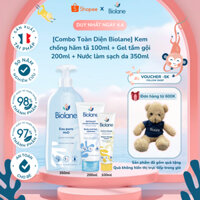 [Ưu đãi lớn - Combo Toàn Diện Biolane] Kem chống hăm tã 100ml + Gel tắm gội 200ml + Pure H2O 350ml