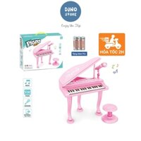 (Ưu đãi lớn) Đàn Piano cho bé màu hồng cao cấp Dino's Store cỡ to đại có ghế ngồi kèm micro chuẩn âm thanh