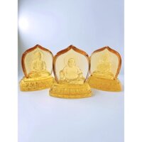 (Ưu Đãi Mua 1 Tặng 2 ) Tượng Di Lặc, Phật Tổ, Quan Âm làm bằng lưu ly cao cấp để trên xe ô tô và phòng khách