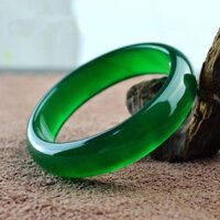 ★★(Ưu đãi trong thời gian có hạn) Vòng tay chalcedony xanh hoàng đế tự nhiên của Brazil Vòng tay ngọc bích mã não của phụ nữ Vòng tay ngọc bích Cô Gái Màu ngọc lục bảo một loại băng/1.5