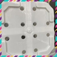 uuc Size 30-35 Chậu nhựa trắng sọc vuông uuco Thakico trồng cây kiểng hoa