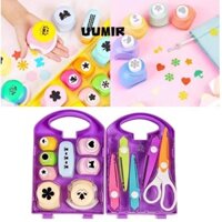 Uumir Kids Craft Hole Punch Shapes Set, DIY Projects Manual DIY Puncher Craft Set, Với Hộp Bảo Quản Nhựa Trẻ Em Lỗ Punch