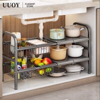 UUOY Kệ Để Xoong Nồi Chảo Gầm Bếp Ga Có Lựa Chọn Giỏ Đựng Đồ Tiện Lợi, Kệ Bếp Để Đồ Nhà Bếp