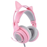UXELY Girl Gaming Headset Wireless Headphone for G951S, Detachable Pink Cat Ear Headset Compatible with X Box One Computer Laptop Phone with 3.5mm ...