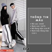 [UY TÍN NHẤT VBB] Quần Jogger Nam Nữ Form Rộng Ống Rộng 3 Sọc Rút Gấu Dáng Hiphop Thể Thao Vải Mịn