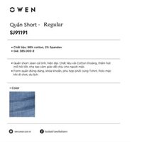 Uy Tín - OWEN - Quần short nam Owen 91191 - Quần short jeans nam Hot '