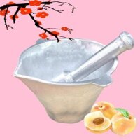 V- Cối gang đúc nguyên khối Hàng thủ công, mài bóng đẹp. Bộ Cối chày cầm chắc tay dùng giã nghiền