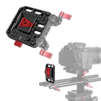 V MOUNT Tấm Pin Với 1 / 4 "M4 M3 Chủ Đề Cho 15MM Thanh Đường Sắt Kẹp Khóa V Tấm Pin Adapter Cho Máy Ảnh DSLR Nguồn Điện