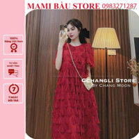 V0404 VÁY BẦU CÔNG SỞ ĐẸP SANG CHẢNH-ĐẦM BẦU DỰ TIỆC THIẾT KẾ BABAY SUÔNG ĐUÔI CÁ LÔNG ĐẸP