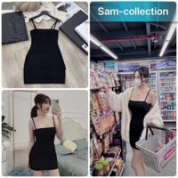 V105- Đầm 2s body dáng ngắn 🪅Váy thun hai dây ngắn🪅freeship