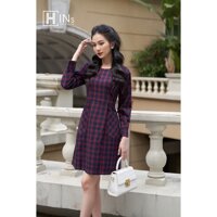 V1111 - VÁY DÁNG A TÚI ỐP ĐỎ - BRANNI DRESS