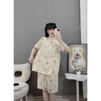 V15 - Bộ Đồ bầu - Bộ sau sinh - bộ lửng chất đũi cổ cánh tiên hoa nhí mát lạnh - áo có khóa tu ti, quần có chun chỉnh ch