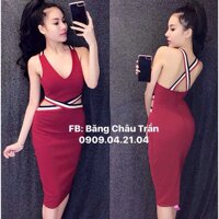 V177: ĐẦM BODY VIỀN DÂY KHOÉT EO