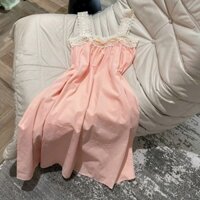 V27 Váy Ngủ Cho Nữ Chất Thô Mềm Phối Ren Cao Cấp Dáng Babydoll Dễ Mặc Màu Sắc Nhẹ Nhàng Phương Linh Underwear