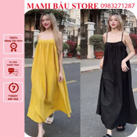 [V285] VÁY ĐẦM BẦU 2 DÂY DÁNG MAXI DÀI CHẤT MỀM MÁT - VÁY BẦU ĐI BIỂN DẠO PHỐ ĐẸP SANG CHẢNH FREESIZE