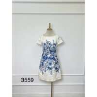 V3559 Váy hoa COAST Hàng hiệu chính hãng thời trang nữ màu xanh trắng size 6 Secondhand thanh lý ký gửi