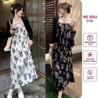 [V366] SET VÁY BẦU 2 DÂY VÀ ÁO KHOÁC LEN CARDIGAN MÙA THU SANG CHẢNH - ĐẦM VÁY BẦU CÔNG SỞ FREESIZE CỰC XINH