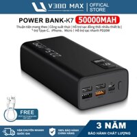 V380 MAX Sạc dự phòng Power bank PD22.5W 10000MAH 30000mah 50000mAh pin dự phòng màn hình Led tích hợp tích hợp