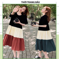 [V42SIÊU XINH] VÁY BẦU MÙA HÈ-ĐẦM BẦU CÔNG SỞ DỰ TIỆC THIẾT KẾ BABAYDOLL COTTON 3 MÀU XINH XẮN SIÊU MỀM MÁT BIGSIZE