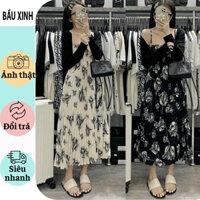 [V434 BẦU XINH] SÉT VÁY BẦU HAI DÂY+ÁO KHOÁC NGOÀI ĐEP, XINH XẮN MẶC ĐI LÀM ĐI CHƠI DỰ TIỆC CỰC SANG CHO MẸ FRESIZE