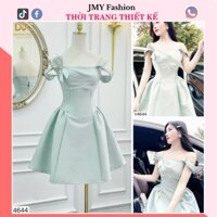 V4644 Váy tafta xanh pastel dáng xòe 2 dây sang chảnh [Dolce Viva Colection (DVC)] đầm xanh trễ vai dáng xòe dự tiệc