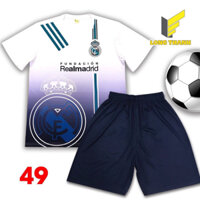V49 Bộ quần áo thể thao câu lạc bộ Real Marrid màu trắng, clb La liga dành cho cả nam nữ ở mọi lứa tuổi