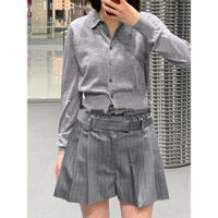 V7II Alexander Wang  5213Spring Summer New Double Waistband Design Cargo Style Pleated Elastic Waist Detachable Shorts