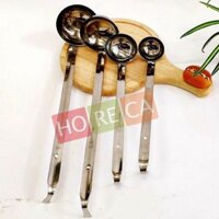 Vá múc nước lèo inox dày, cán dài có móc treo - Vá múc canh, trân châu chuyên sử dụng cho Bếp Nhà Hàng