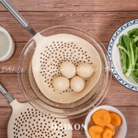 Vá vớt mì phở bún miến, vợt vớt thức ăn, muôi vớt rau củ trái cây bằng nhựa PP cao cấp tay cầm inox [Hình chụp thật]