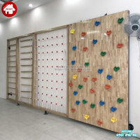 Vách leo núi gỗ cho bé kèm leo dây, thang leo HE2-008