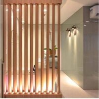 Vách ngăn bằng lam gỗ cho phòng khách VDTC - Nội thất lắp ráp Viendongadv - Trắng