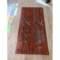 Vách ngăn bình phong gỗ MDF che chắn họa tiết sen màu cánh dán