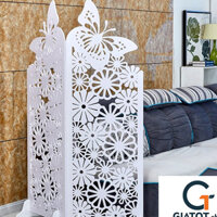 Vách  ngăn bình phong họa tiết hình cánh bướm GTS302 bằng gỗ cao cấp (Chỉ bán từ 2 tấm- Như ảnh Bìa chọn SL : 2 )