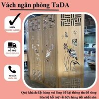 Vách ngăn phòng CNC di động họa tiết hoa sen chất liệu gỗ MDF cao cấp mã TDVN 1 (2-3 tấm)